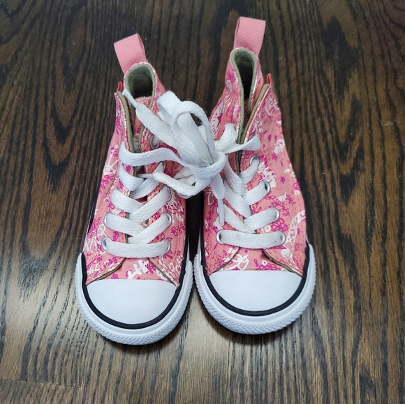 Converse Hightop Floral Sneakers Infant Size 5 - Picture 2 of 7